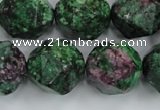 CRZ907 15.5 inches 18mm faceted nuggets Chinese ruby zoisite beads