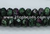 CRZ910 15.5 inches 5*8mm faceted rondelle Chinese ruby zoisite beads