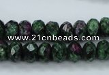 CRZ912 15.5 inches 8*12mm faceted rondelle Chinese ruby zoisite beads