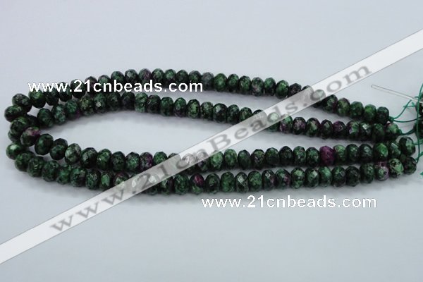 CRZ912 15.5 inches 8*12mm faceted rondelle Chinese ruby zoisite beads