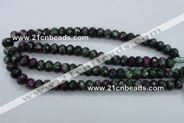 CRZ914 15.5 inches 12*16mm faceted rondelle Chinese ruby zoisite beads