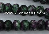 CRZ915 15.5 inches 13*18mm faceted rondelle Chinese ruby zoisite beads