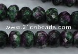 CRZ916 15.5 inches 15*20mm faceted rondelle Chinese ruby zoisite beads