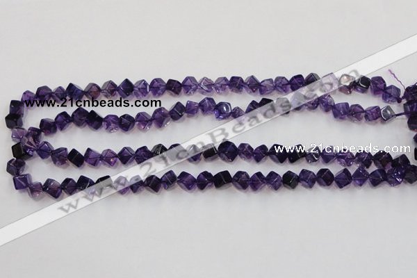 CSA10 15.5 inches 7*7mm cube synthetic amethyst beads wholesale