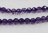 CSA14 15.5 inches 6mm faceted round synthetic amethyst beads