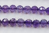 CSA16 15.5 inches 8mm faceted round synthetic amethyst beads