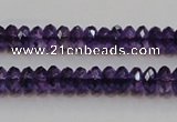 CSA19 15.5 inches 5*8mm faceted rondelle synthetic amethyst beads