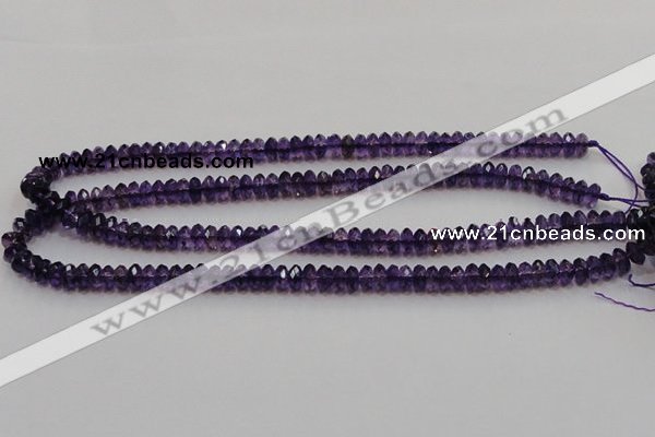 CSA19 15.5 inches 5*8mm faceted rondelle synthetic amethyst beads