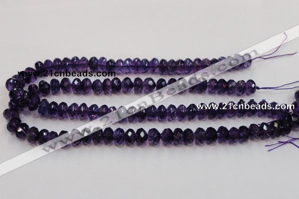 CSA22 15.5 inches 7*12mm faceted rondelle synthetic amethyst beads