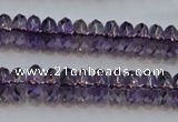 CSA23 15.5 inches 5*10mm faceted rondelle synthetic amethyst beads