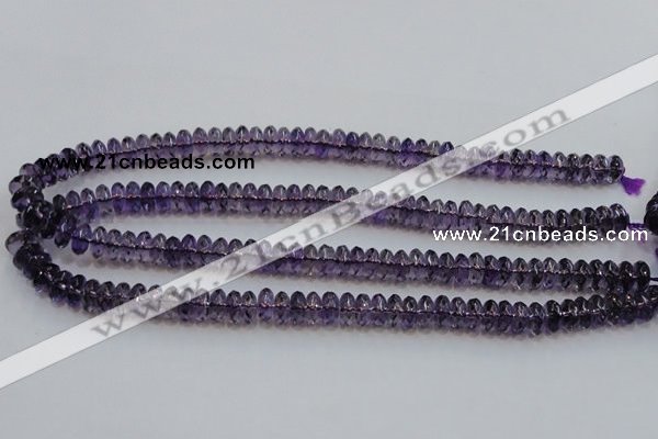 CSA23 15.5 inches 5*10mm faceted rondelle synthetic amethyst beads