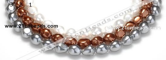 CSB03 16 inches 12*16mm nugget shell pearl beads Wholesale