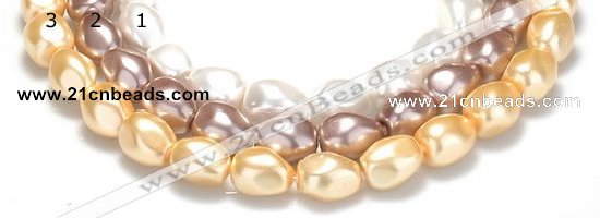 CSB04 16 inches 16*20mm nugget shell pearl beads Wholesale
