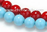 CSB07 16 inches 10mm round shell pearl beads Wholesale