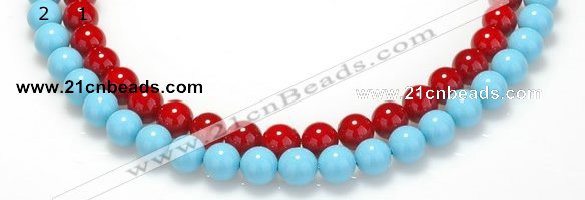 CSB07 16 inches 10mm round shell pearl beads Wholesale