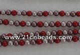 CSB1002 15.5 inches 4mm round mixed color shell pearl beads