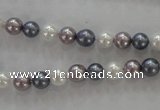 CSB1010 15.5 inches 6mm round mixed color shell pearl beads