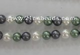 CSB1011 15.5 inches 6mm round mixed color shell pearl beads