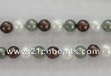 CSB1012 15.5 inches 6mm round mixed color shell pearl beads