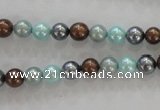 CSB1013 15.5 inches 6mm round mixed color shell pearl beads