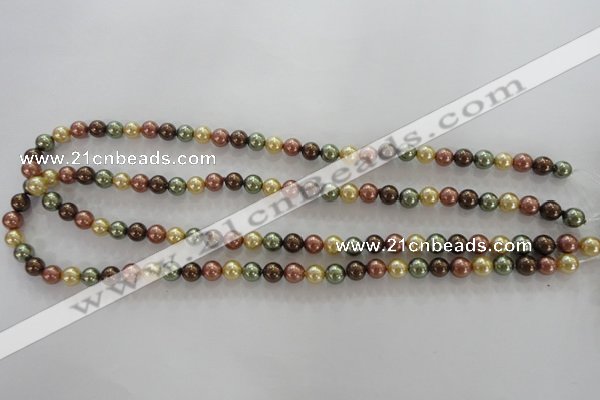 CSB1016 15.5 inches 6mm round mixed color shell pearl beads