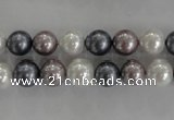 CSB1030 15.5 inches 8mm round mixed color shell pearl beads