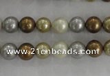 CSB1041 15.5 inches 8mm round mixed color shell pearl beads