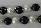 CSB1050 15.5 inches 10mm round mixed color shell pearl beads