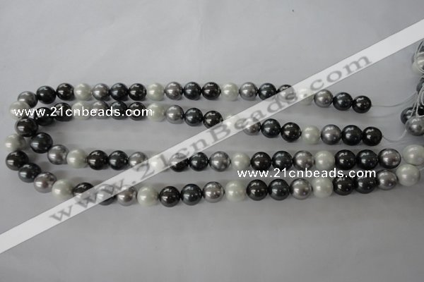 CSB1052 15.5 inches 10mm round mixed color shell pearl beads