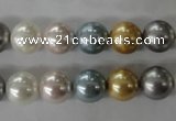 CSB1058 15.5 inches 10mm round mixed color shell pearl beads