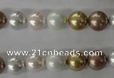 CSB1064 15.5 inches 10mm round mixed color shell pearl beads