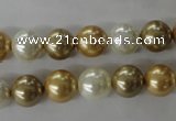 CSB1068 15.5 inches 10mm round mixed color shell pearl beads