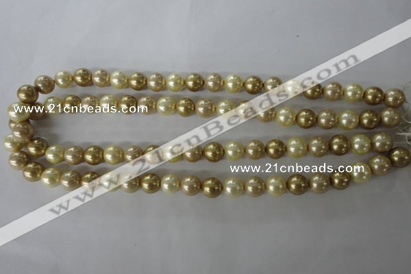 CSB1069 15.5 inches 10mm round mixed color shell pearl beads