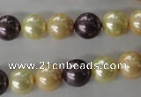 CSB1072 15.5 inches 10mm round mixed color shell pearl beads