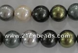 CSB1086 15.5 inches 12mm round mixed color shell pearl beads