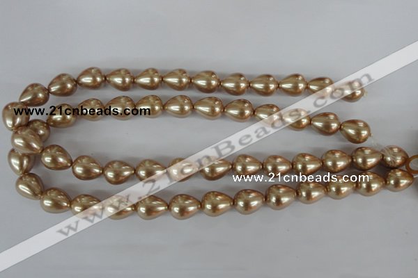 CSB109 15.5 inches 11*15mm teardrop shell pearl beads wholesale