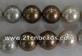 CSB1091 15.5 inches 12mm round mixed color shell pearl beads