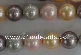 CSB1093 15.5 inches 12mm round mixed color shell pearl beads