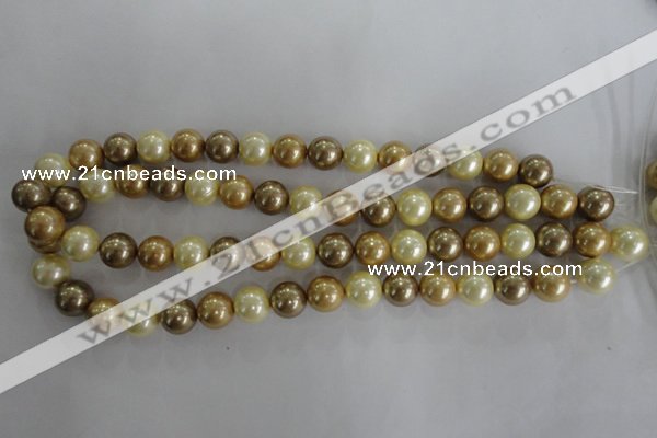 CSB1100 15.5 inches 12mm round mixed color shell pearl beads