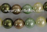 CSB1107 15.5 inches 12mm round mixed color shell pearl beads