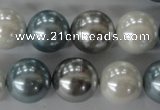 CSB1151 15.5 inches 16mm round mixed color shell pearl beads