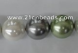 CSB1153 15.5 inches 16mm round mixed color shell pearl beads