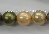 CSB1156 15.5 inches 16mm round mixed color shell pearl beads