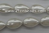 CSB1160 15.5 inches 12*18mm flat teardrop shell pearl beads