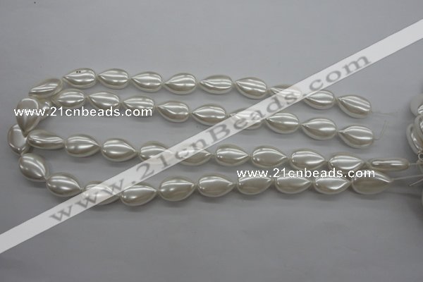 CSB1160 15.5 inches 12*18mm flat teardrop shell pearl beads