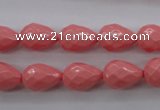 CSB1165 15.5 inches 10*14mm faceted teardrop shell pearl beads