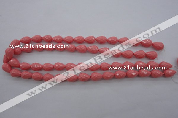 CSB1165 15.5 inches 10*14mm faceted teardrop shell pearl beads