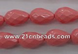 CSB1166 15.5 inches 12*18mm faceted teardrop shell pearl beads