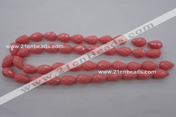 CSB1166 15.5 inches 12*18mm faceted teardrop shell pearl beads