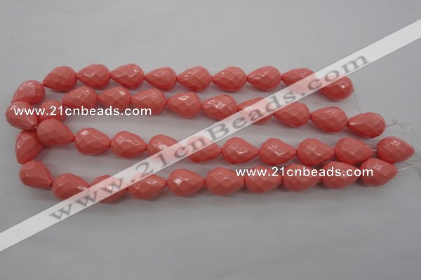 CSB1167 15.5 inches 15*20mm faceted teardrop shell pearl beads